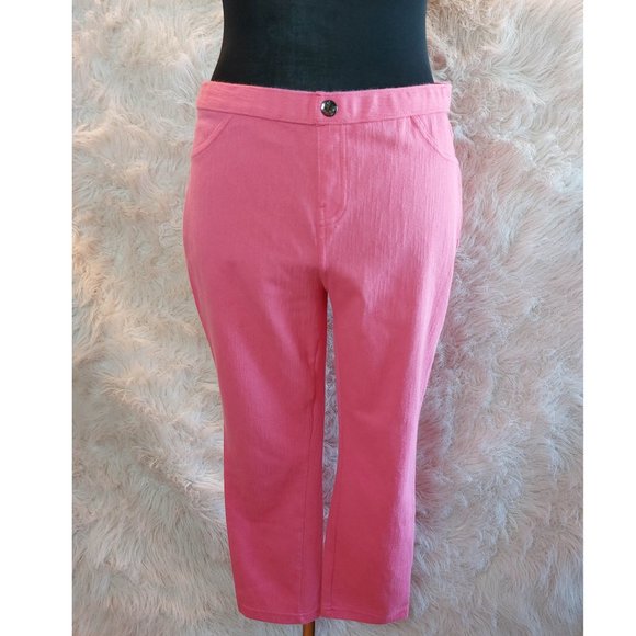 Simply Vera Wang Pink Cropped Pants Siz M - Picture 1 of 8